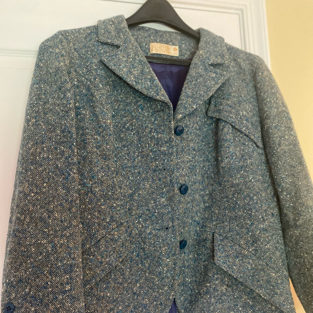Pendleton Blue and Gray Textured Blazer